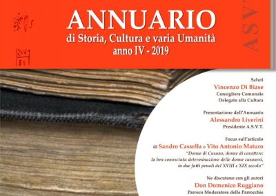 Cusano Mutri 27 settembre 2020 Presentazione Annuario ASVT 2019