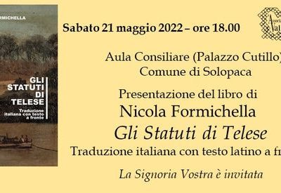 Presentazione libro di Nicola Formichella “Gli Statuti di Telese”