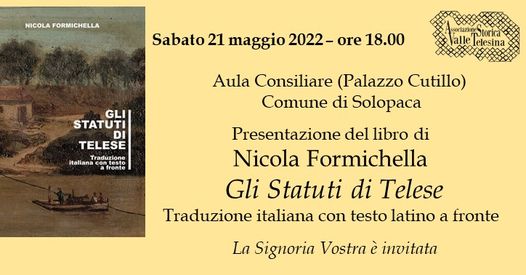 Presentazione libro di Nicola Formichella “Gli Statuti di Telese”