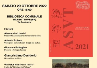 Presentazione Annuario 2021 a Telese Terme