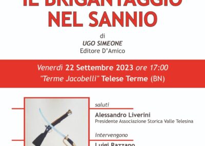 Presentazione a Telese T. del libro di U. Simeone ” Il Brigantaggio nel Sannio”